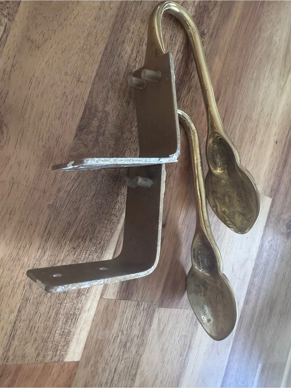 Brass Finish Decorative curtain Wall Hooks - brass vintage
